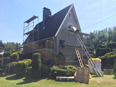 Rodinný dům v Mezihorské během rekonstrukce - nově Katepal KL